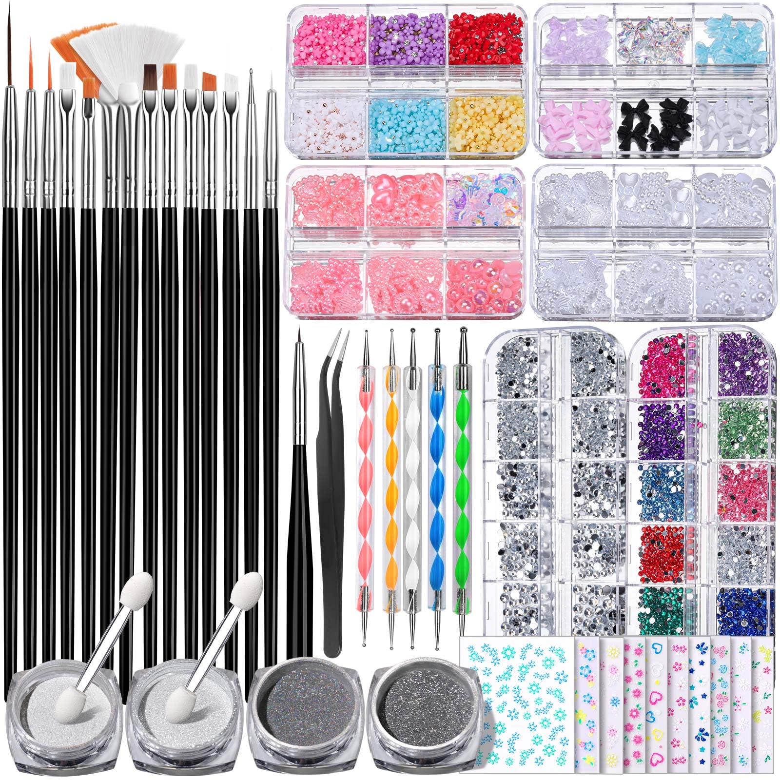 Fandamei nail art brushes set with precision tips for detailed designs