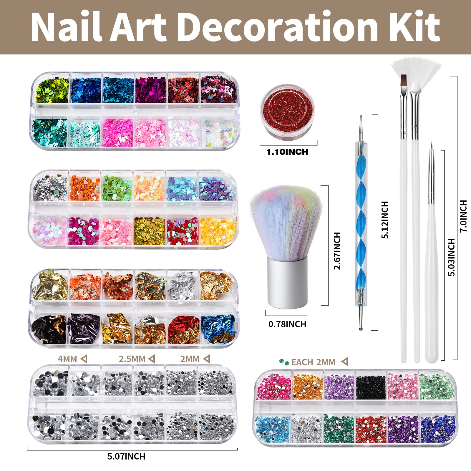 Fandamei Nail Art Doting Pens in multiple sizes for dotted patterns and mini artwork.