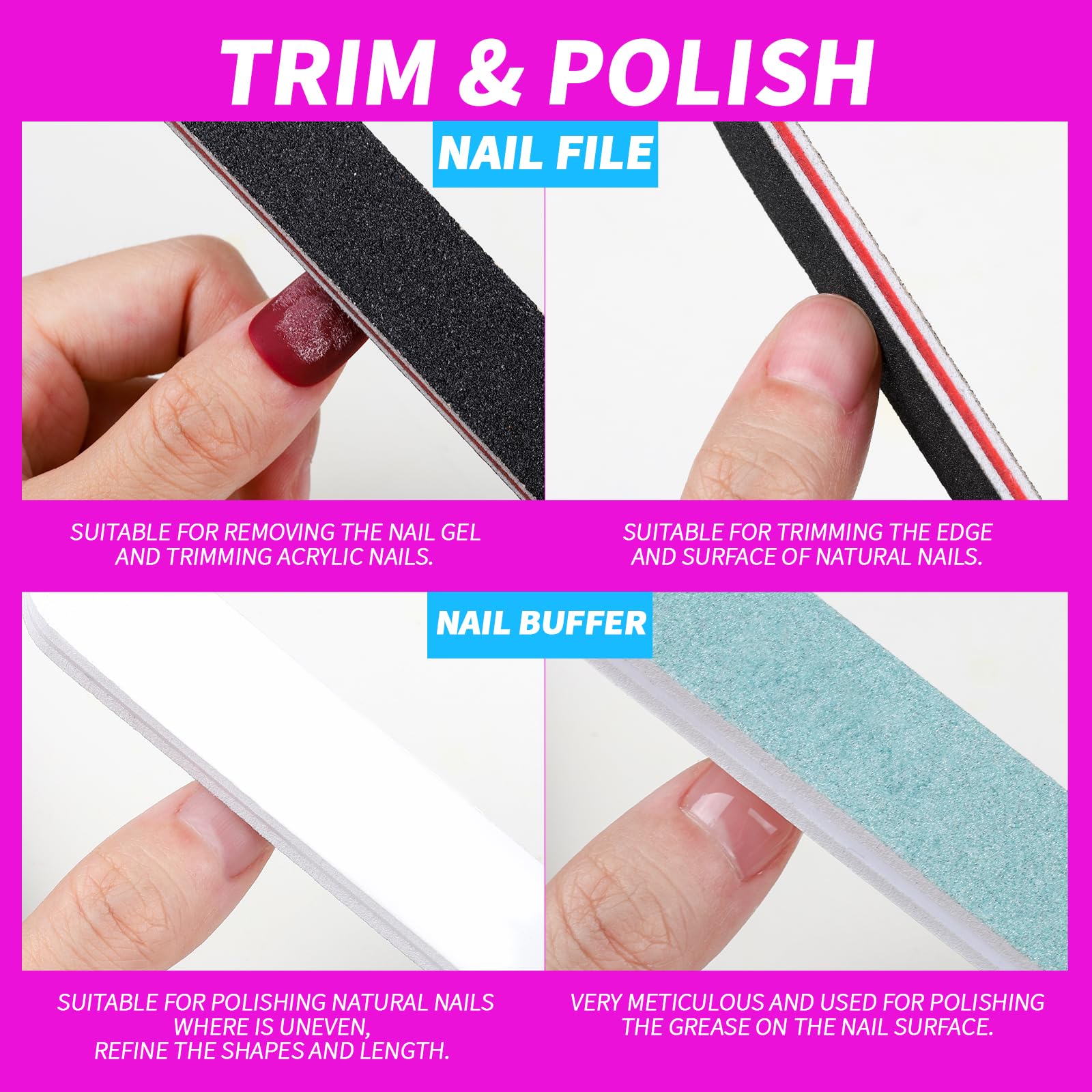 Fandamei nail buffer 1000/4000 grit for smoothing and finishing