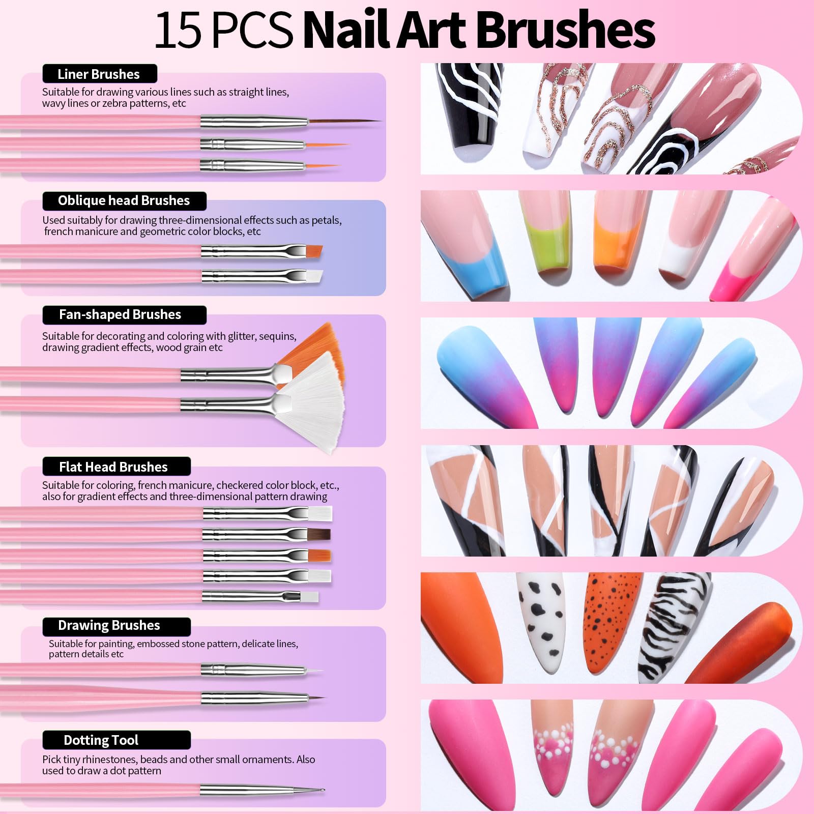 Fandamei nail dotting tools with multiple tips for consistent patterns