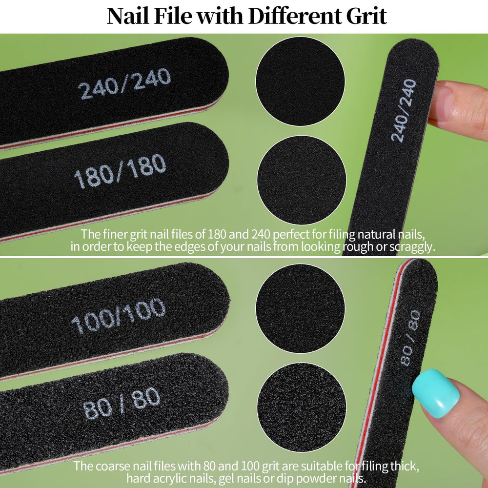 Fandamei 80/80 grit files ready for thick acrylic and gel nail removal.