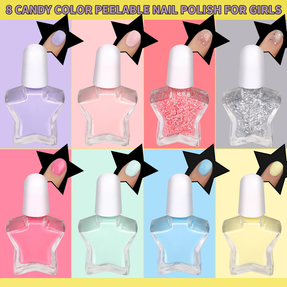 Fandamei nail kit kids sticker sheets featuring flowers fruits and hearts for instant accents.