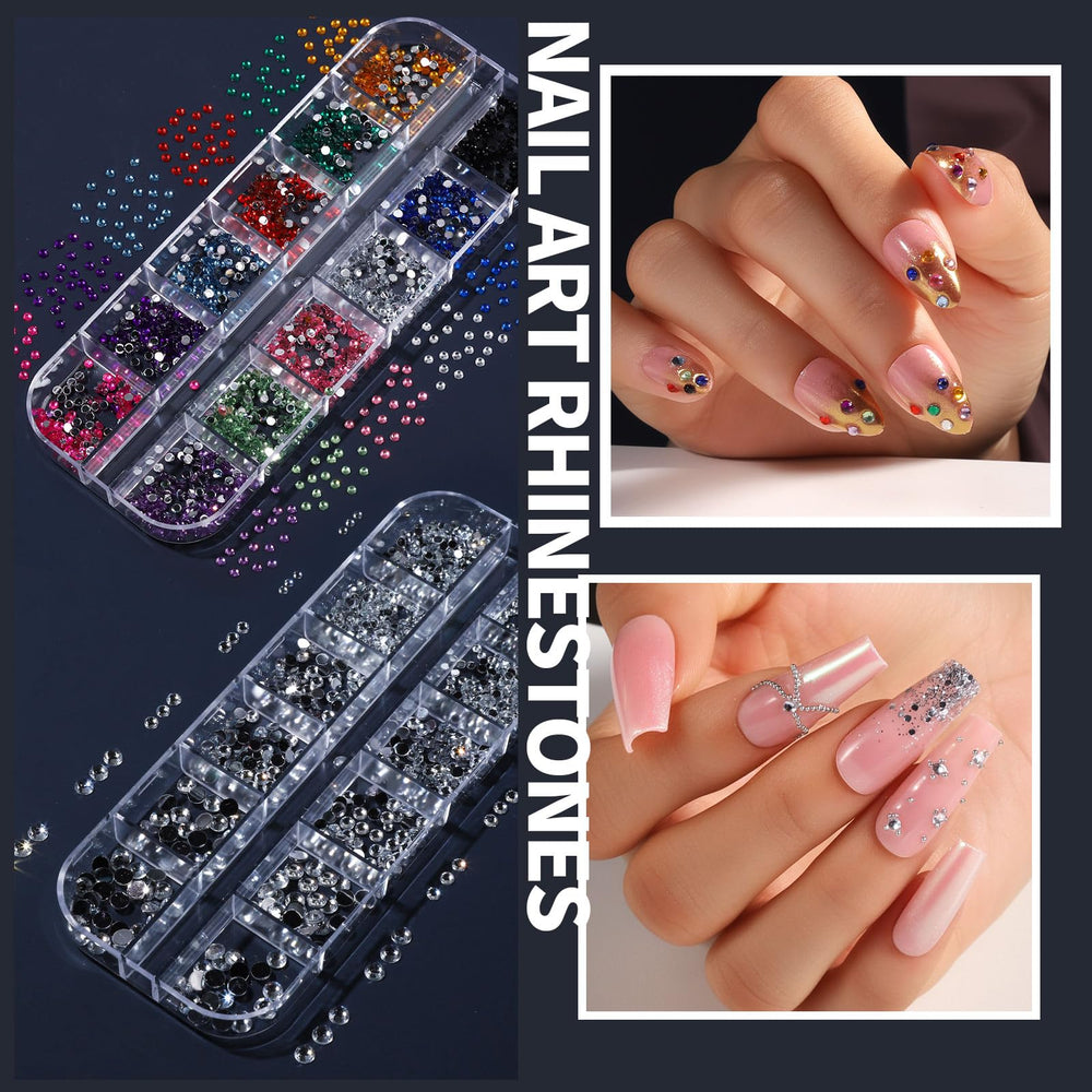Fandamei colorful and clear rhinestones for nail embellishments