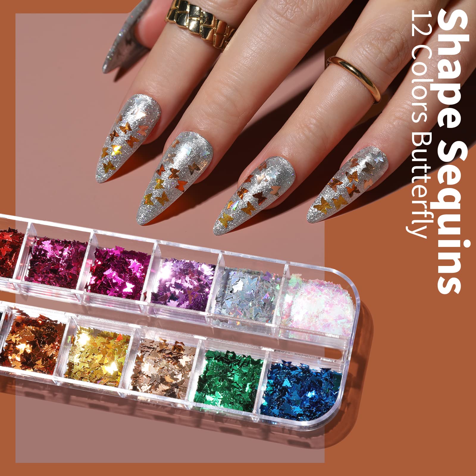 Fandamei nail sequins 12 shapes for versatile accents.