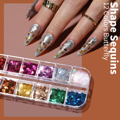 Fandamei nail sequins 12 shapes for versatile accents.