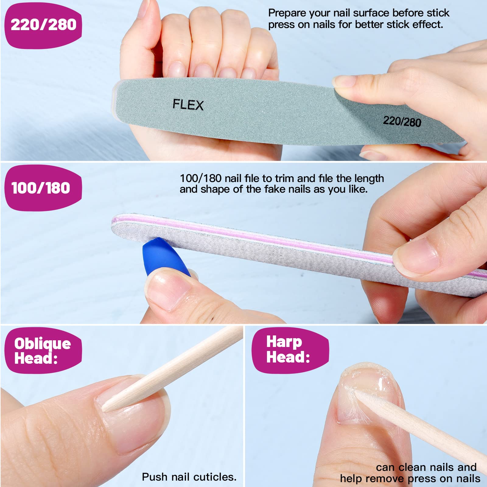 Fandamei orange wood sticks tool for cuticle care and cleanup