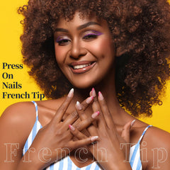 FANDAMEI French tip natural nails for sleek everyday polish