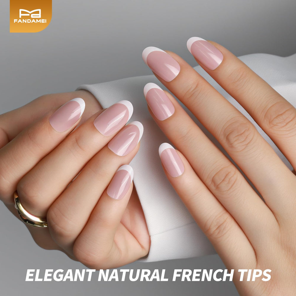 Fandamei solid color glossy press-on nails for quick daily wear