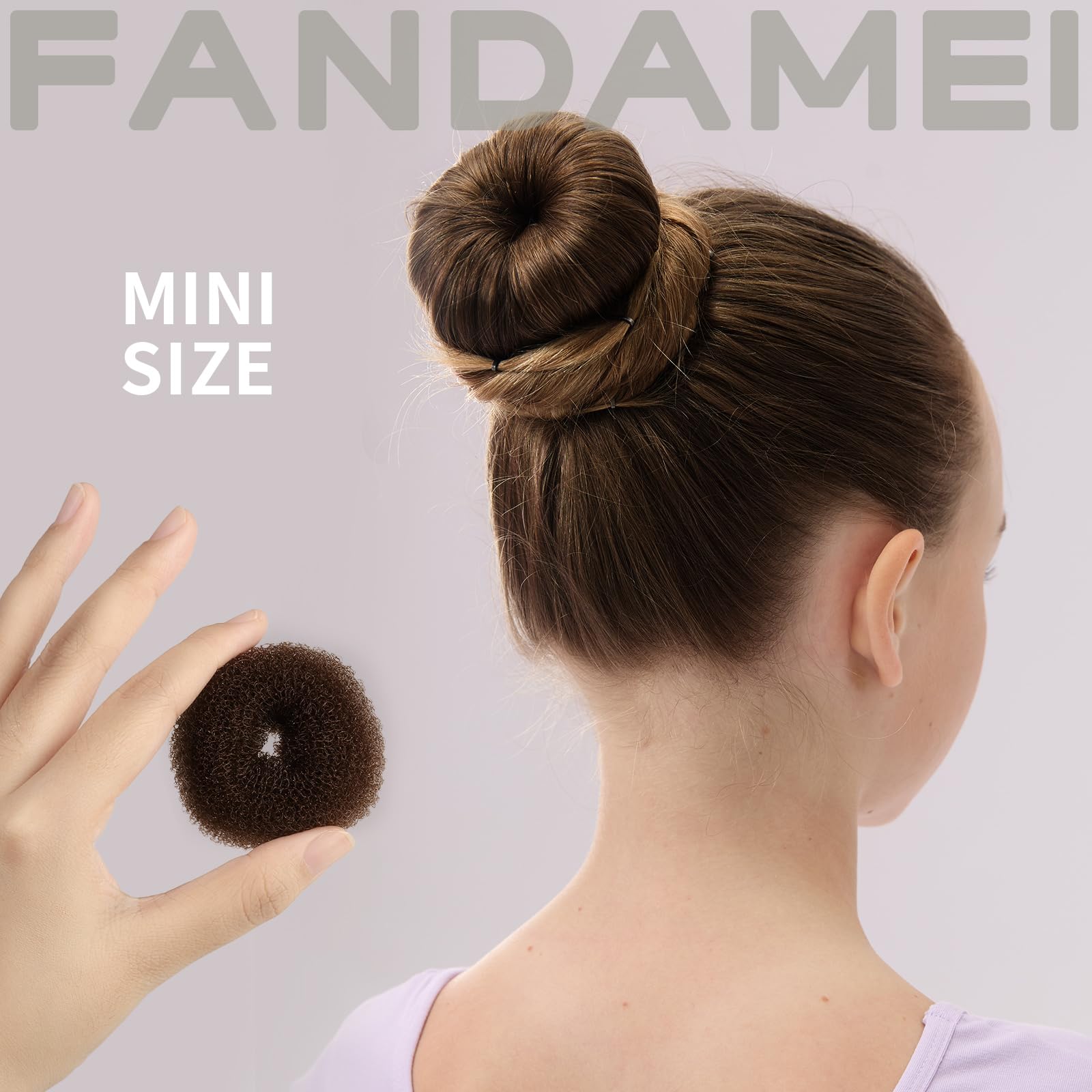 FANDAMEI small donut bun for neat, secure styles on kids.
