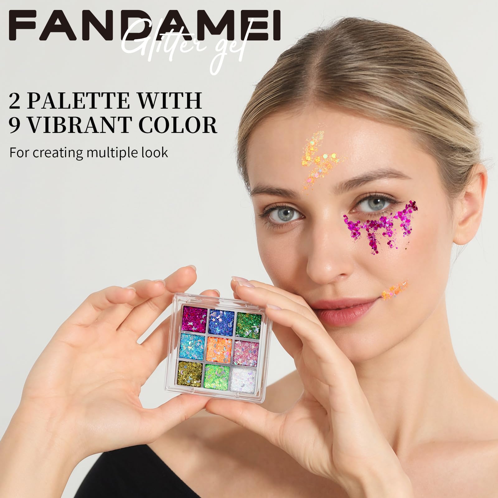 Fandamei Star&Moon hair glitter styling ideas for party curls