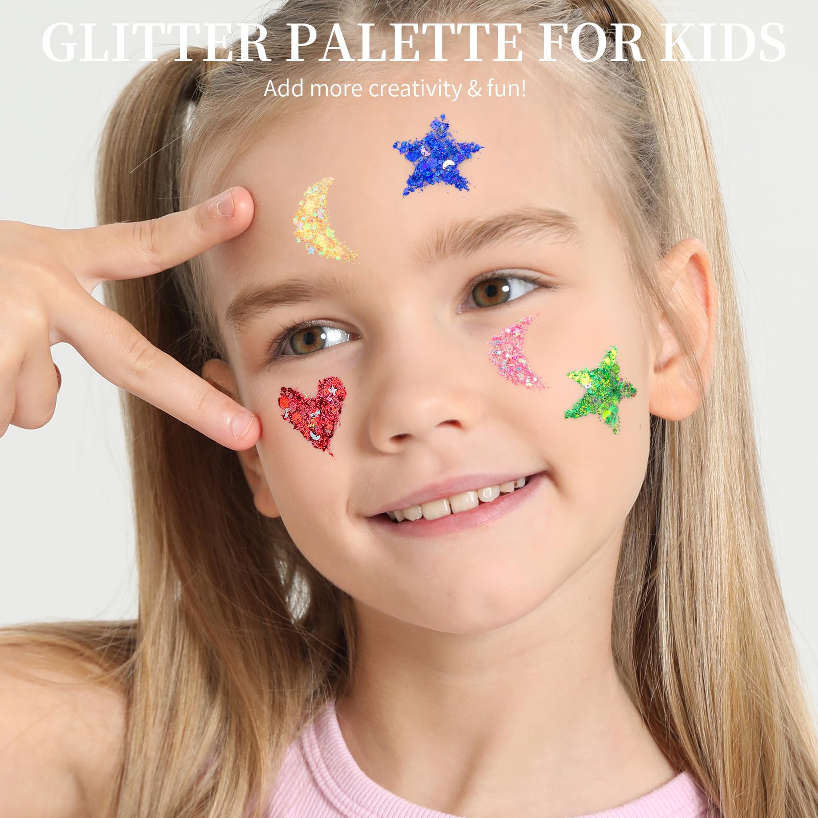Fandamei Star&Moon party glitter makeup looks for Halloween and festivals