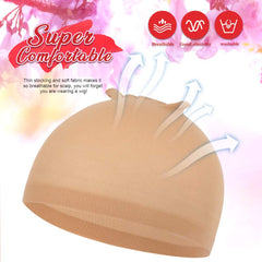 Fandamei stretchy nylon wig cap closeup illustrating one-size-fits-most fit