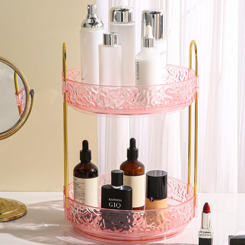 Fangoo makeup organizer holds lipstick, eye shadow, perfume, nail polish.
