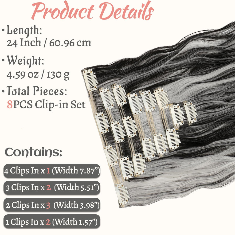 Fanguilar 4-clip weft highlights secure fullness at the crown