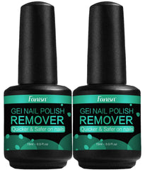 Fanisn gel polish remover 2x15ml bottles for quick at-home removal.