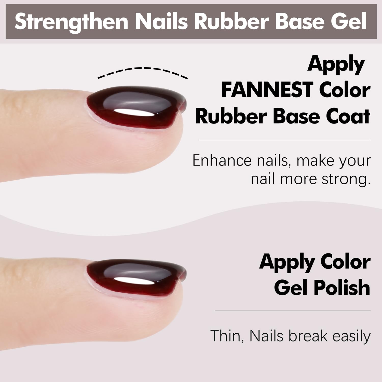 Applying FANNEST Cherry Red builder gel on nail tips for extension and sculpting