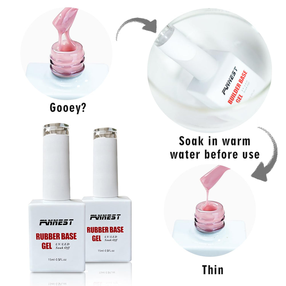 Nail swatches showing thick base from FANNEST for durable foundation