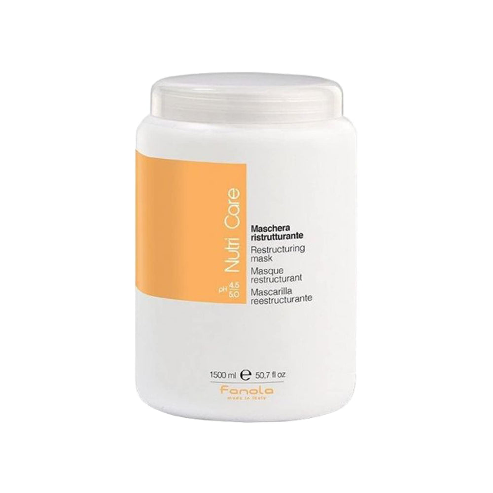 Fanola Deep Conditioning Hair Mask bottle closeup for hydration and repair.