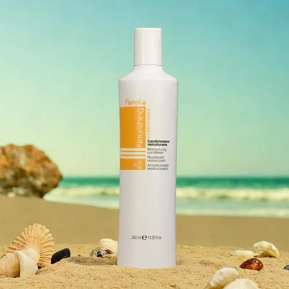 Fanola Restructuring Hair Conditioner applied to hair demonstrates conditioning result