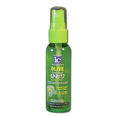 Fantasia Hair Polisher Olive Spritz bottle for frizz control and smoother styling.