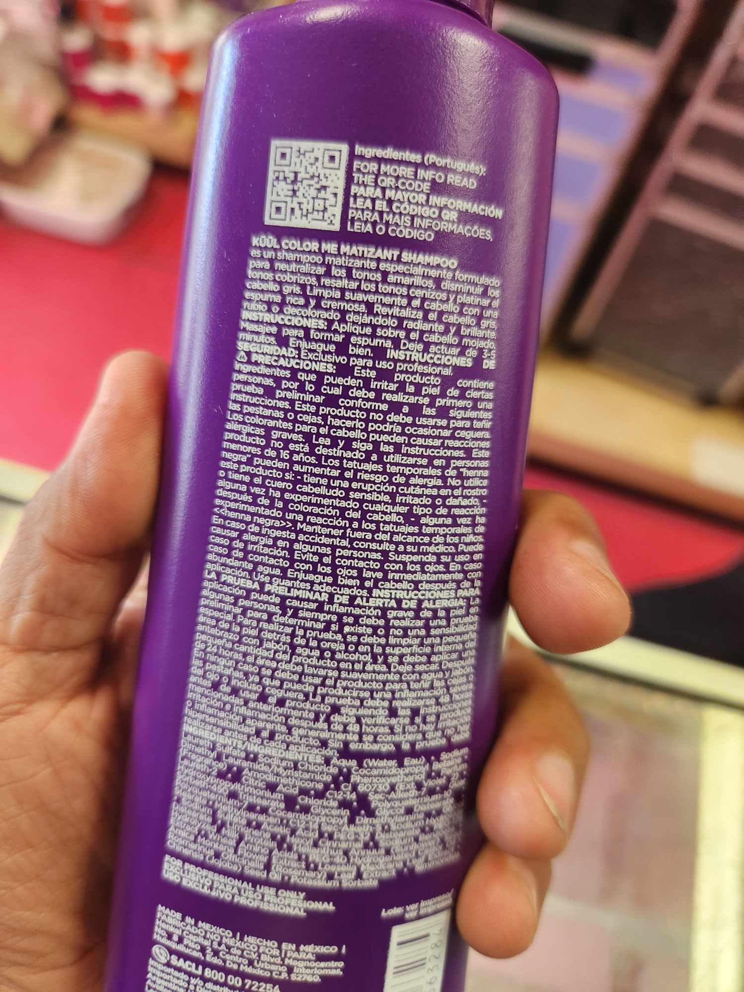 Fantasy Nails Kuul Matizant Shampoo violet cream swirl purple-tinted formula visual.