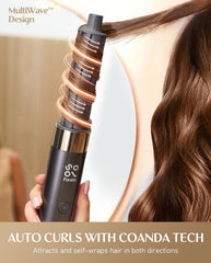 Fanttik Solo AirWave in-use curl demonstrates bi-directional auto curl for natural waves