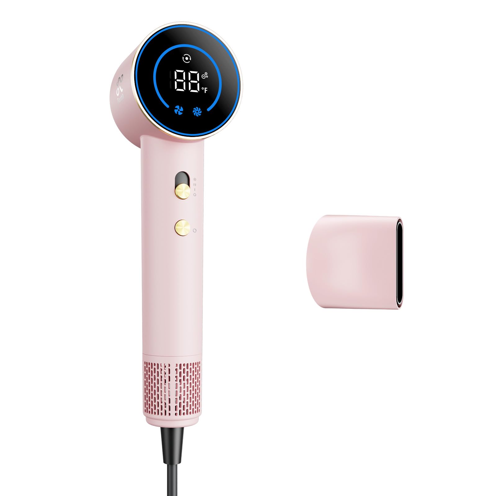 Fanttik Solo SonicDry H10 Apex pink hair dryer in hand for portable styling