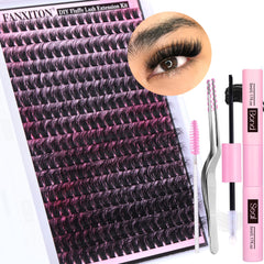 Fanxiton DIY lash extension kit packaging shows compact home-use setup.