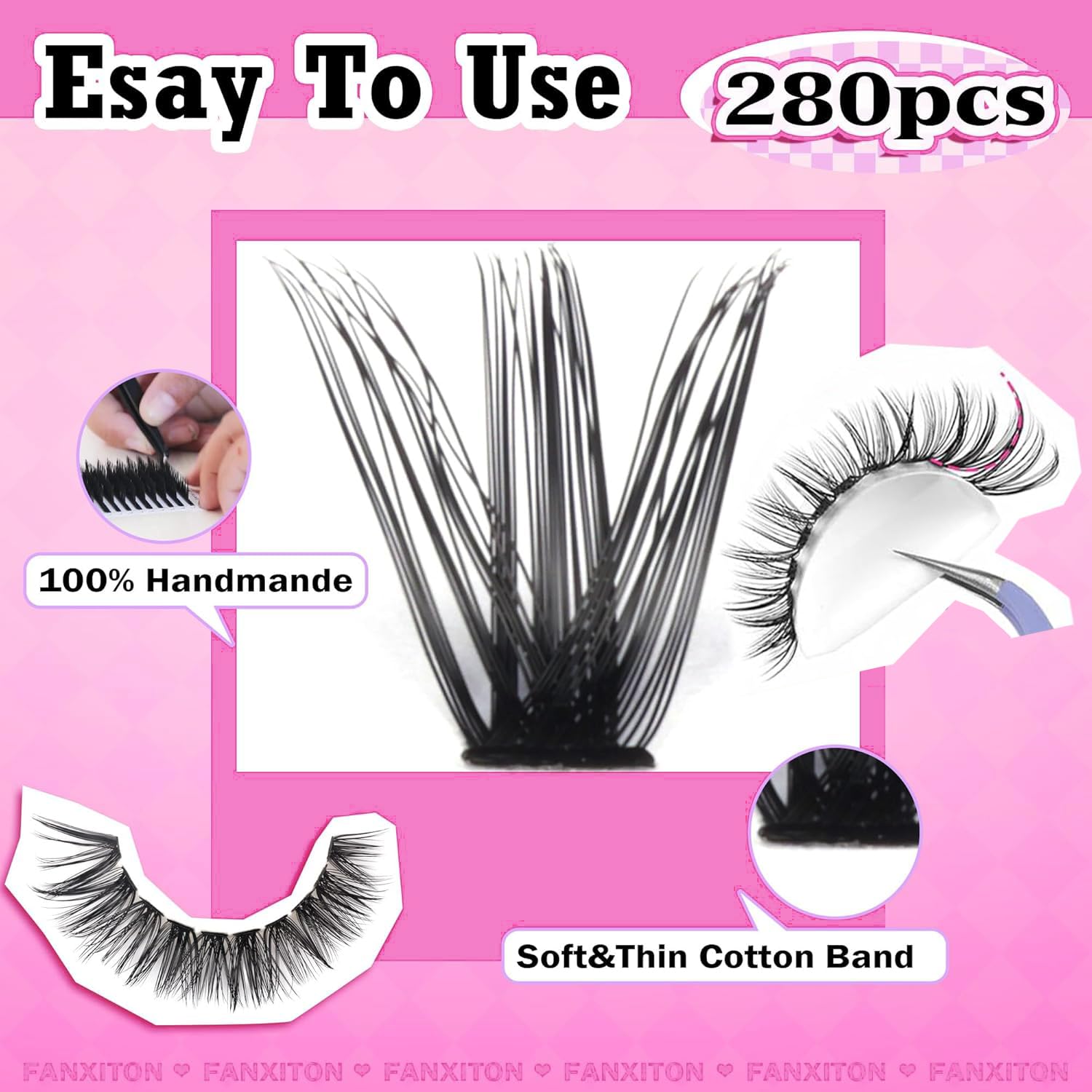 FANXITON mink-like fiber lashes offer soft, lightweight realism for comfortable all-day wear.