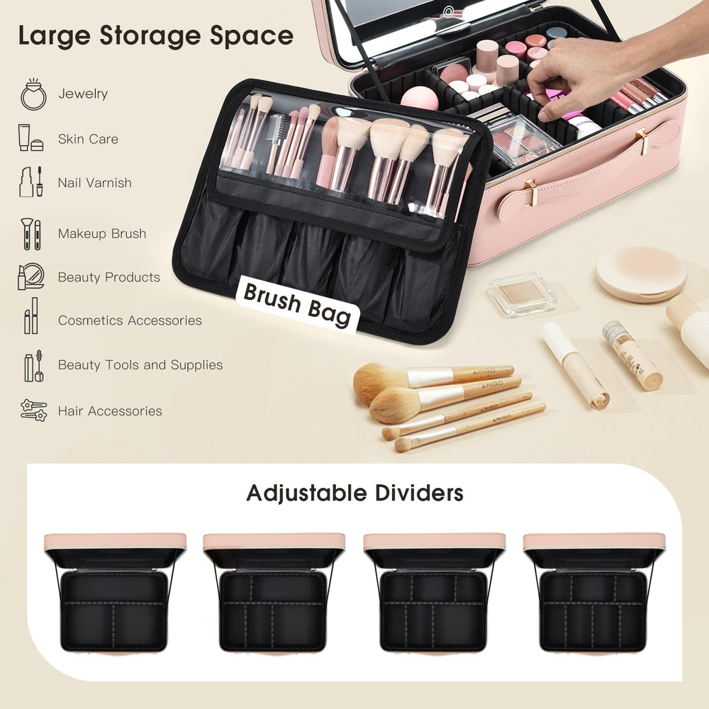 Faquenc detachable organizer with EVA dividers keeps cosmetics organized during travel