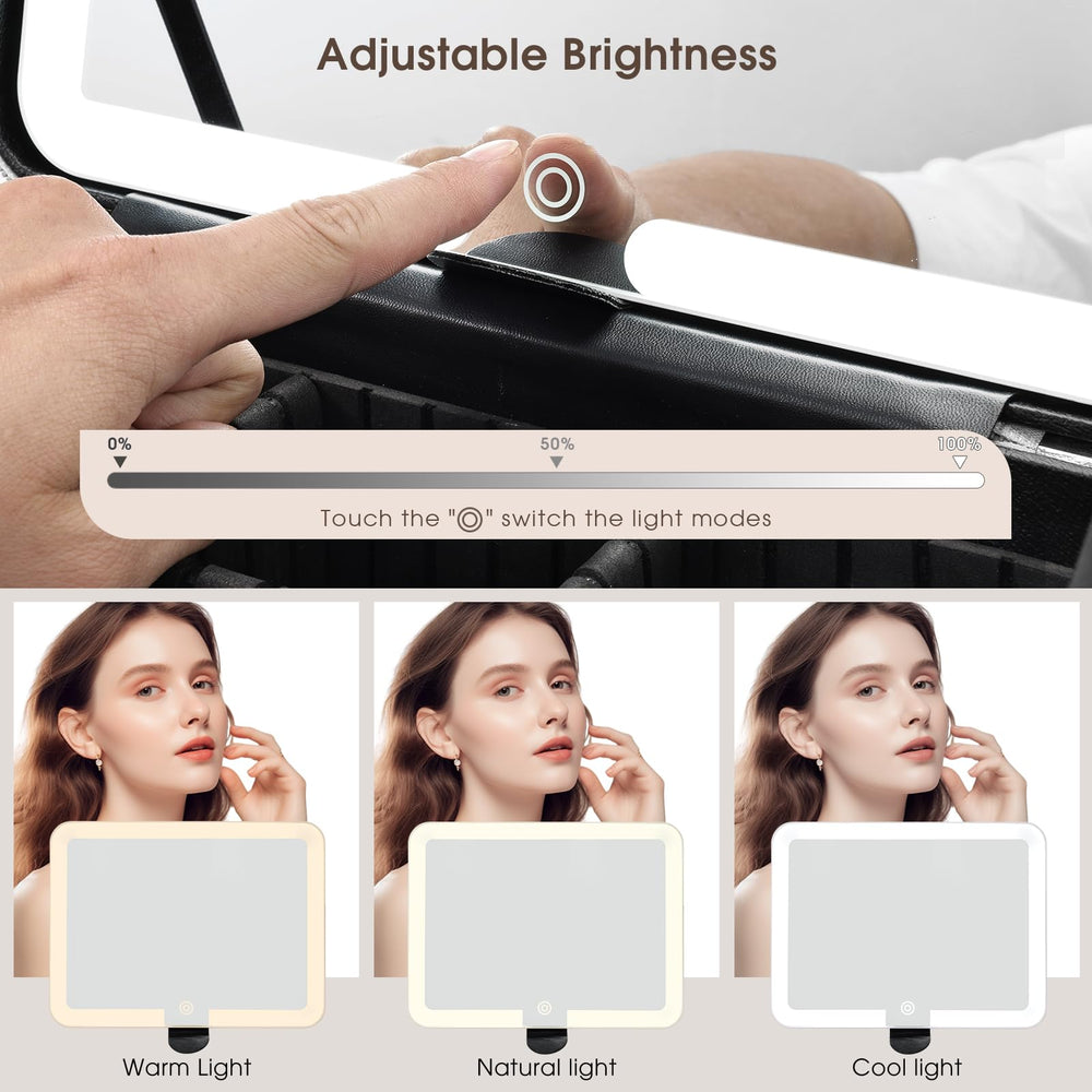 Faquenc makeup case 2000mAh battery powers extended sessions.