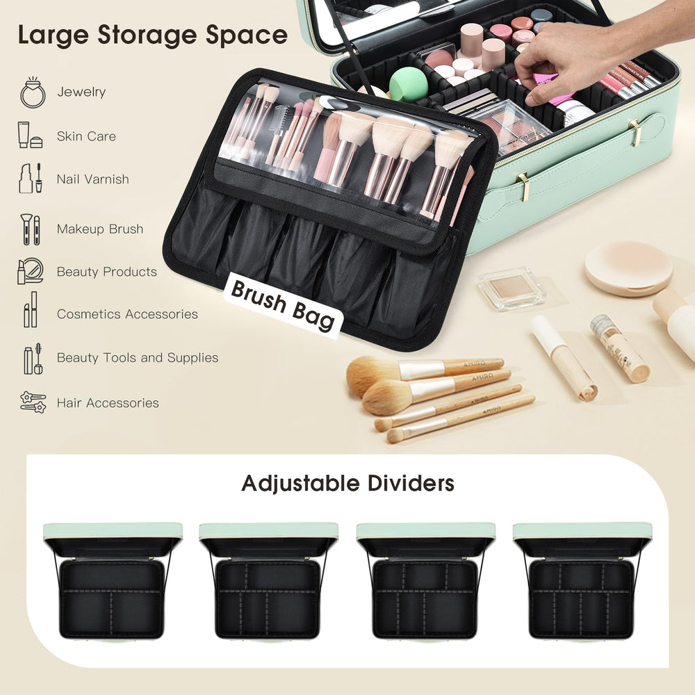 Faquenc leather case with 4k silver-mirror for precise makeup application