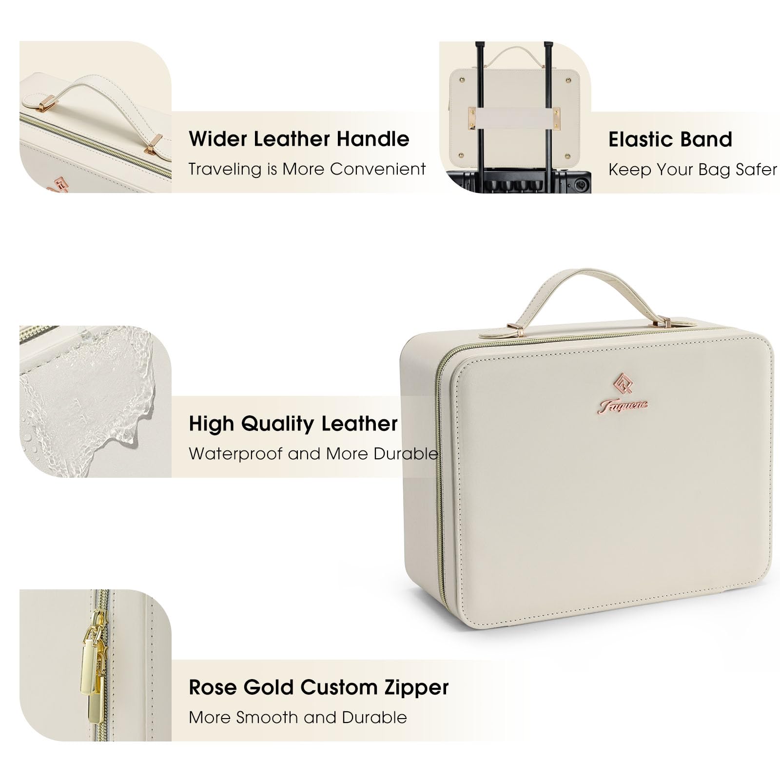 Faquenc LED mirror makeup case offers brightness control for precise makeup.