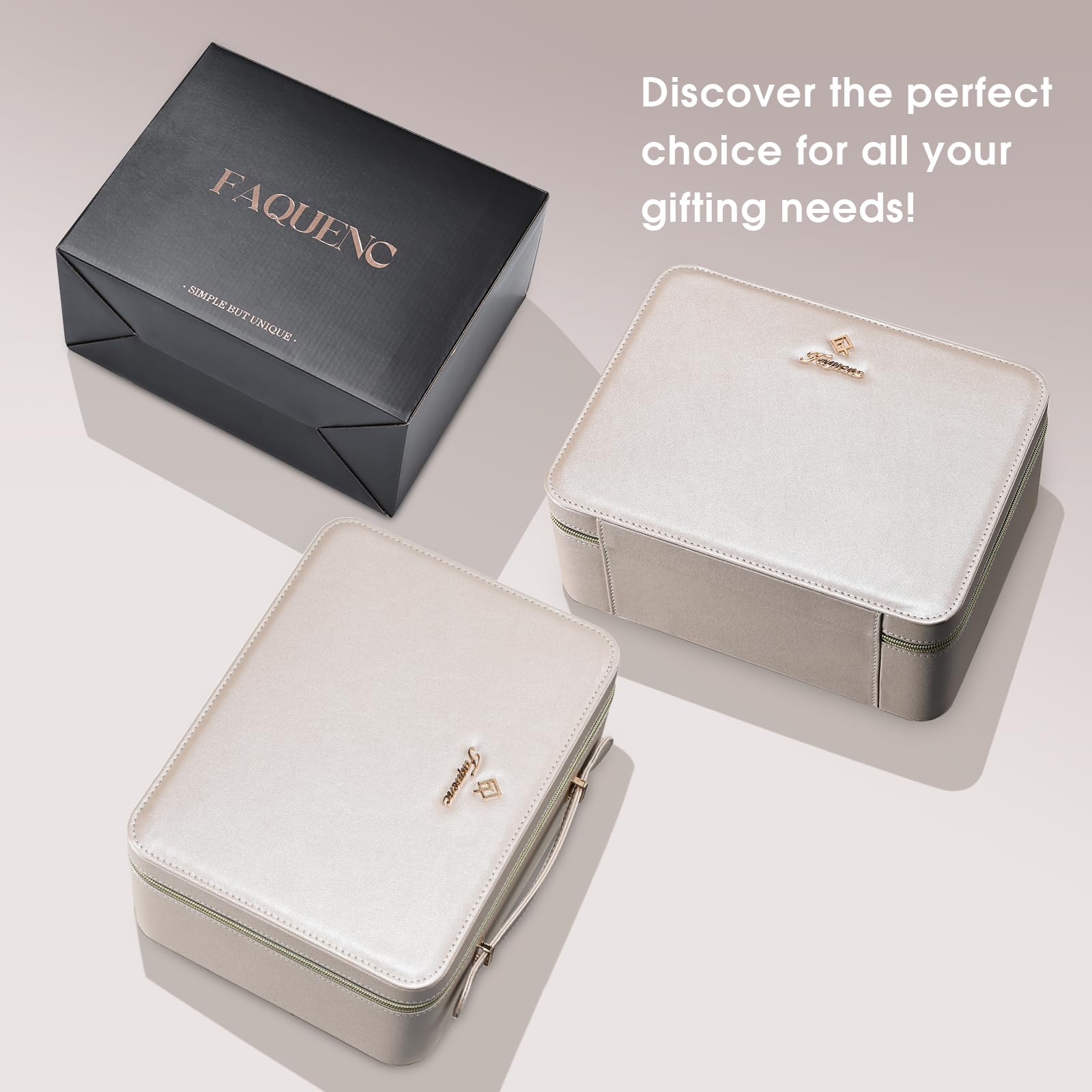 Faquenc makeup case three-color temperature mirror supports precise lighting.