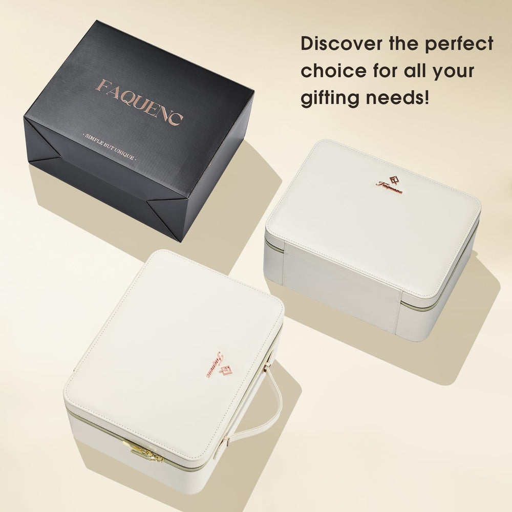 Faquenc travel cosmetic case with ergonomic handle for comfortable trips.