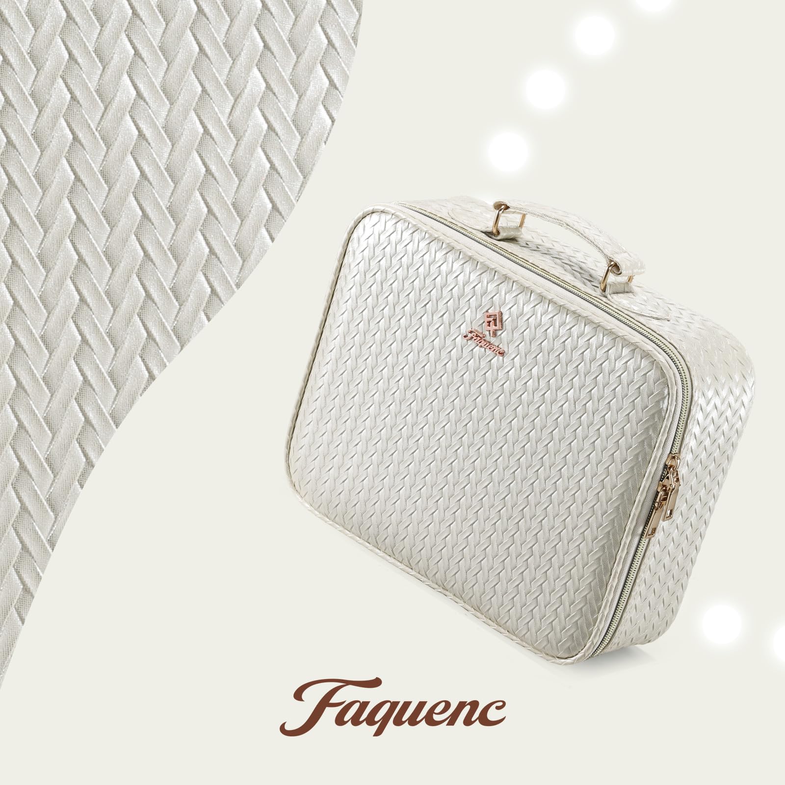 Faquenc makeup bag 2000mAh battery—long-lasting power supports weekly charging.