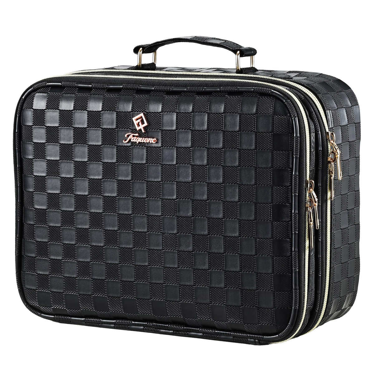 Faquenc makeup bag with LED mirror shows bright illumination for precise makeup application