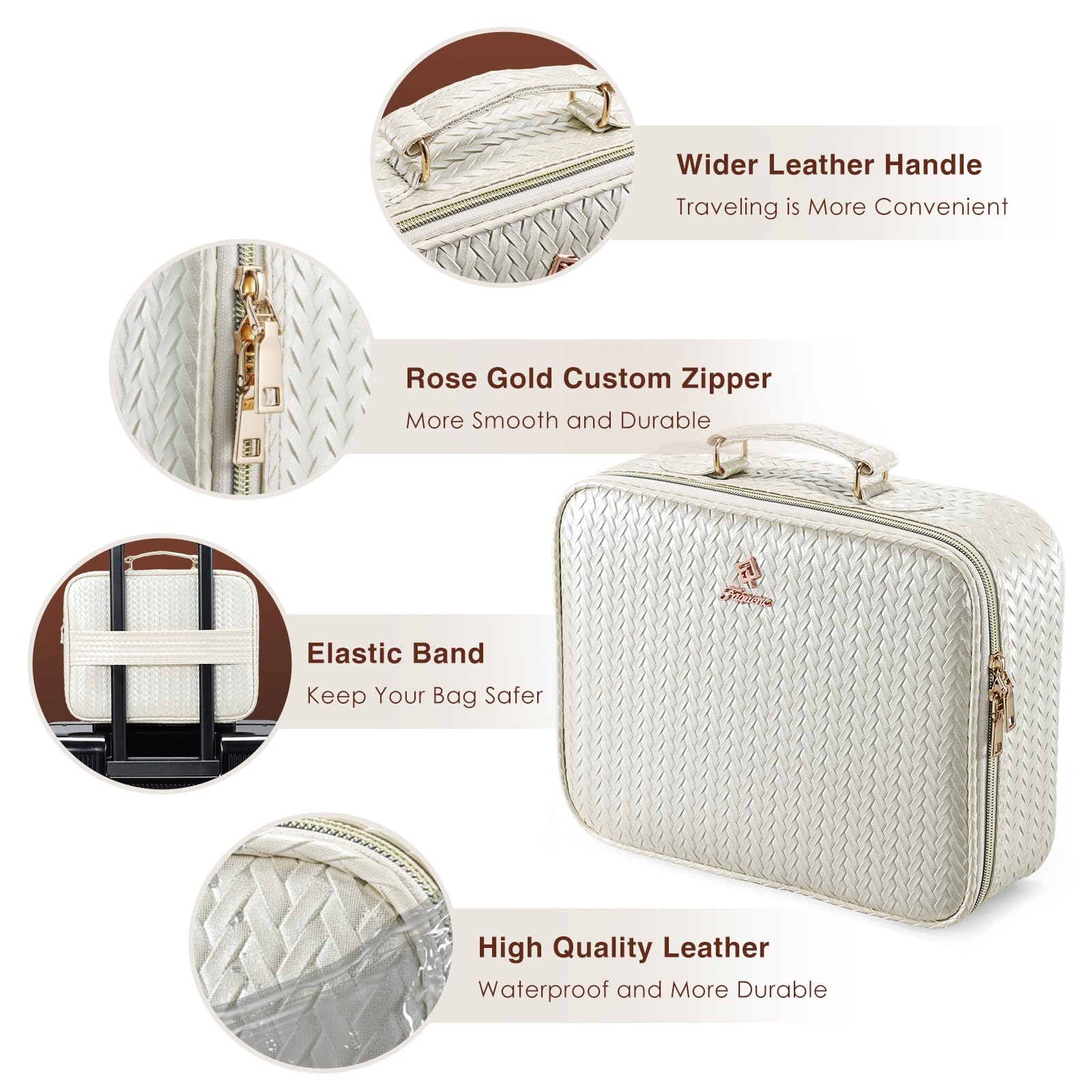 Faquenc makeup bag three-color light—adjustable brightness for grooming.