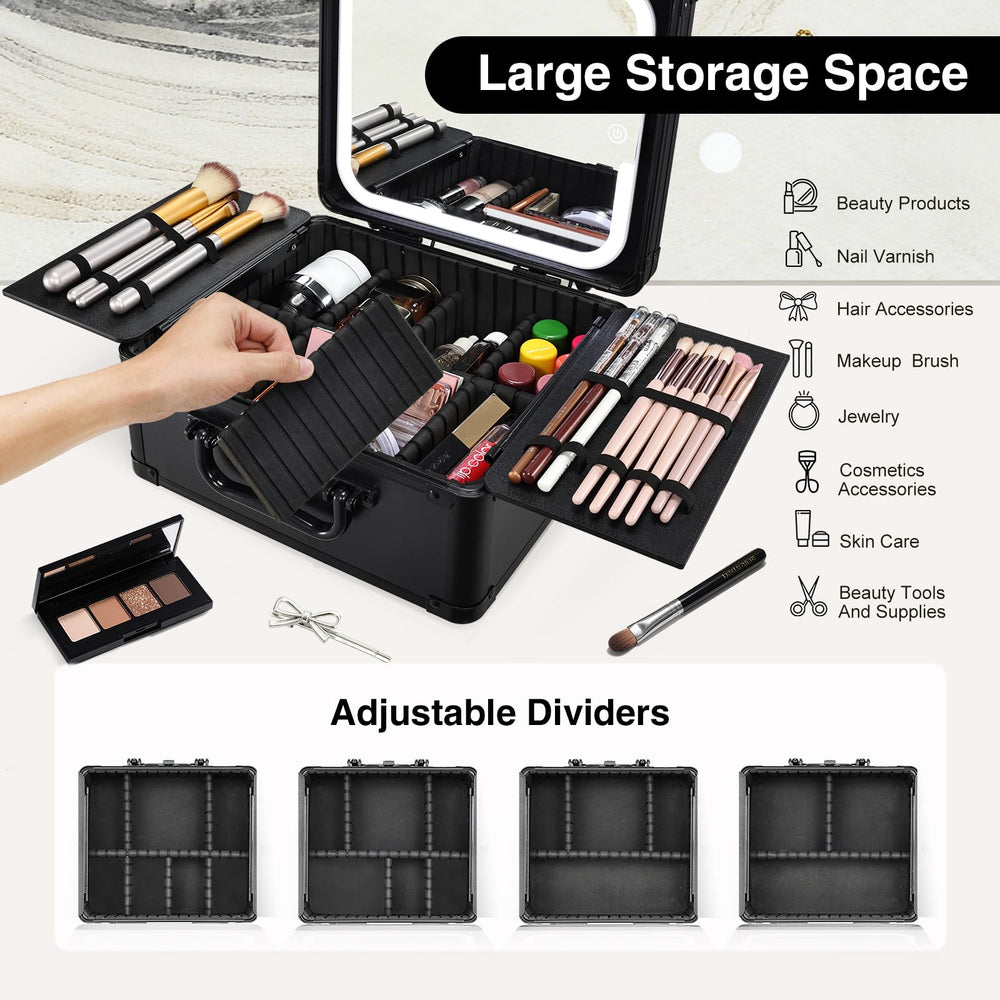 Faquenc makeup case built-in 2000mAh battery for weekly use.