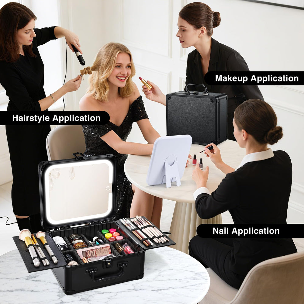 Faquenc makeup case featuring three-color fill light for natural tones.