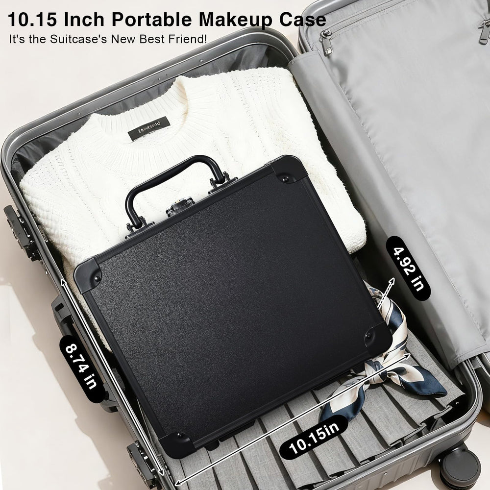 Faquenc makeup case lockable with keys for secure travel.
