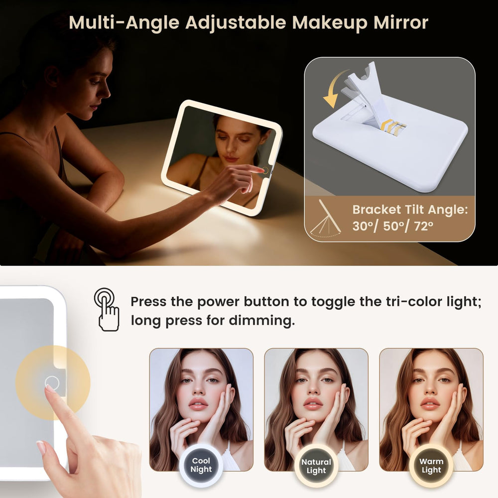 Faquenc mirror with angle adjustments for comfortable viewing positions