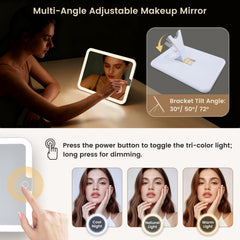 Faquenc mirror with angle adjustments for comfortable viewing positions