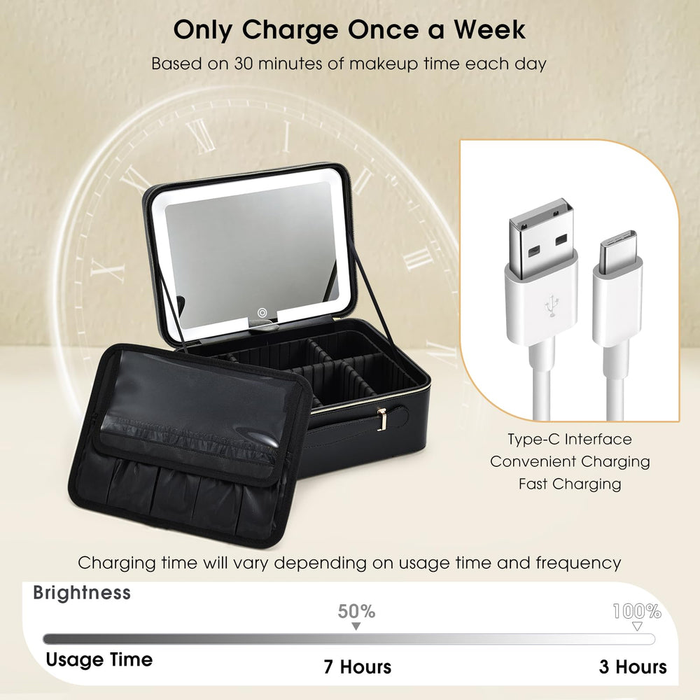 Faquenc waterproof synthetic leather case protects cosmetics during travel
