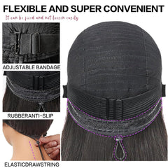 Farblick 180-density short straight hair for balanced volume and comfort