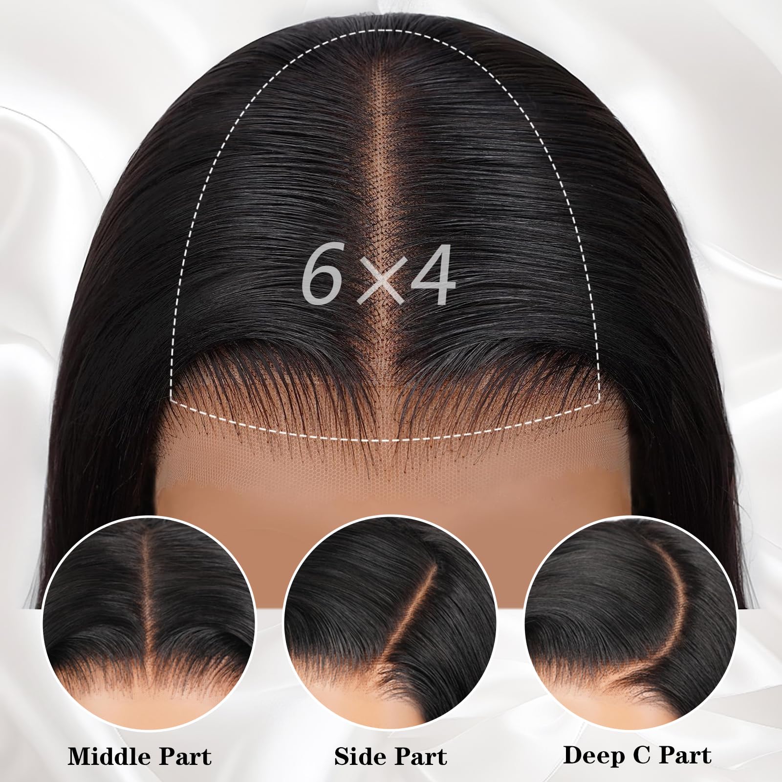 Farblick 6x4 HD lace front close-up showing realistic hairline and seamless blend