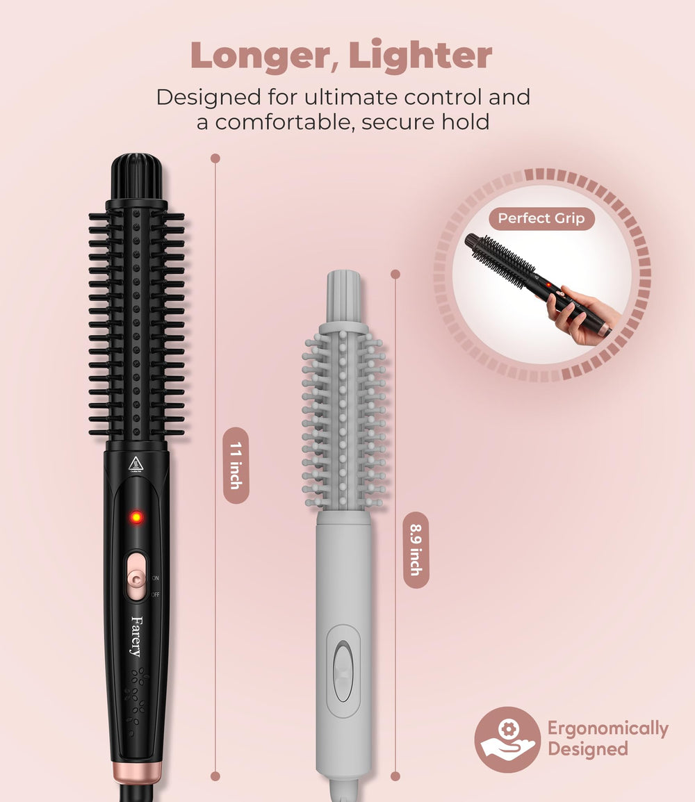 FARERY 1-Inch Thermal Brush 410°F heat enables fast salon-like curls.