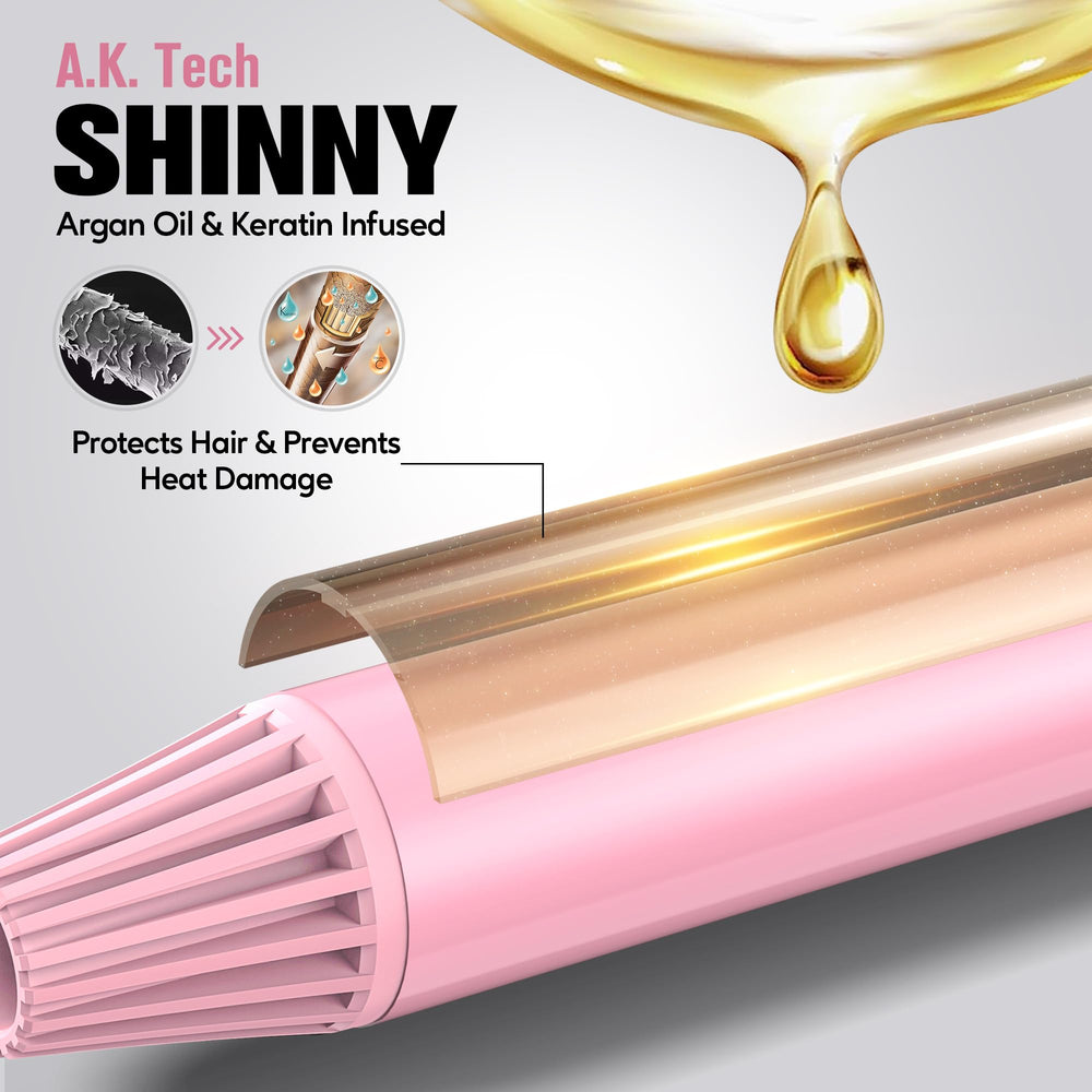 FARERY extended barrel curling iron shown for faster long-hair styling.