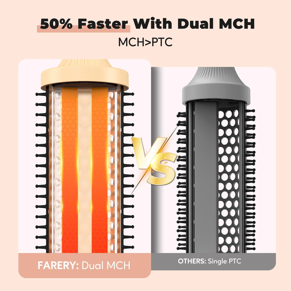 Farery ionic thermal brush in-use for volumizing styling to create bounce with ease