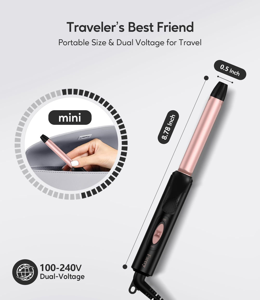 FARERY mini ceramic barrel heats quickly for fast short hair curls